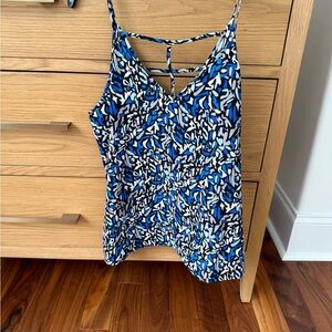 Trouve Abstract Blue and Black Camisole